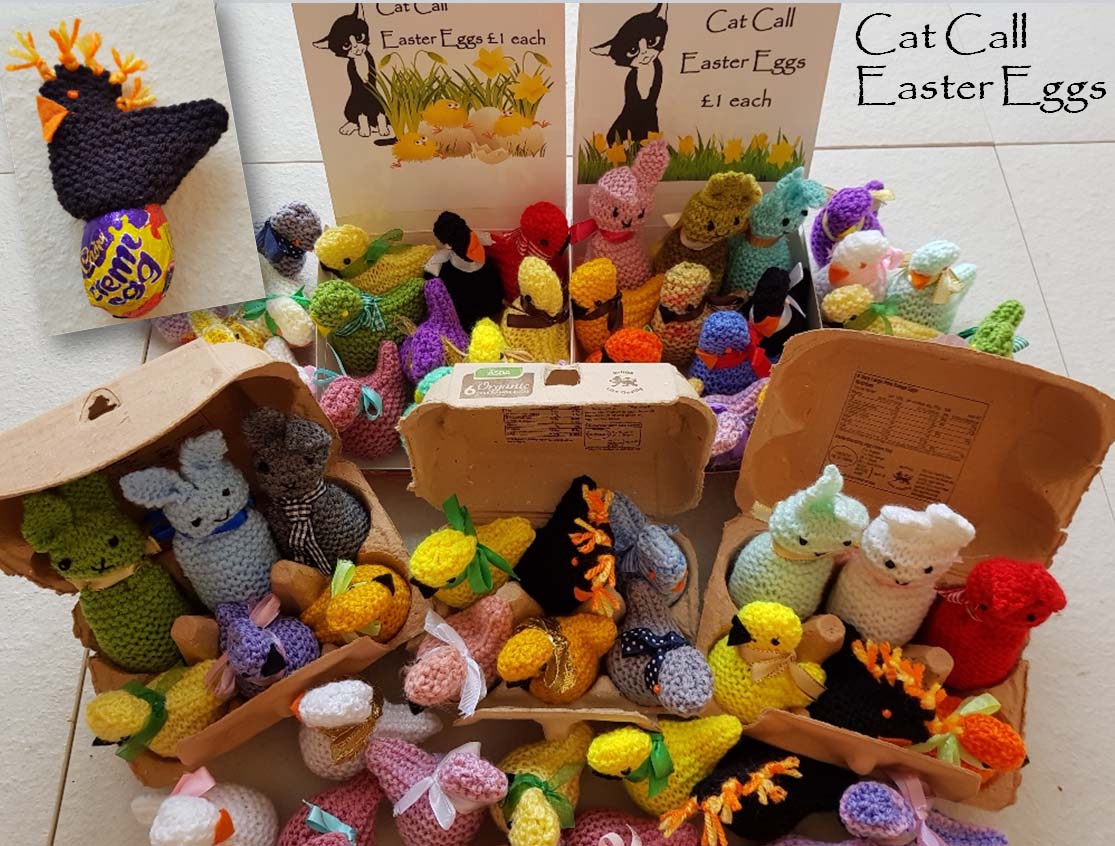 Cat Call Easter egg bunnies