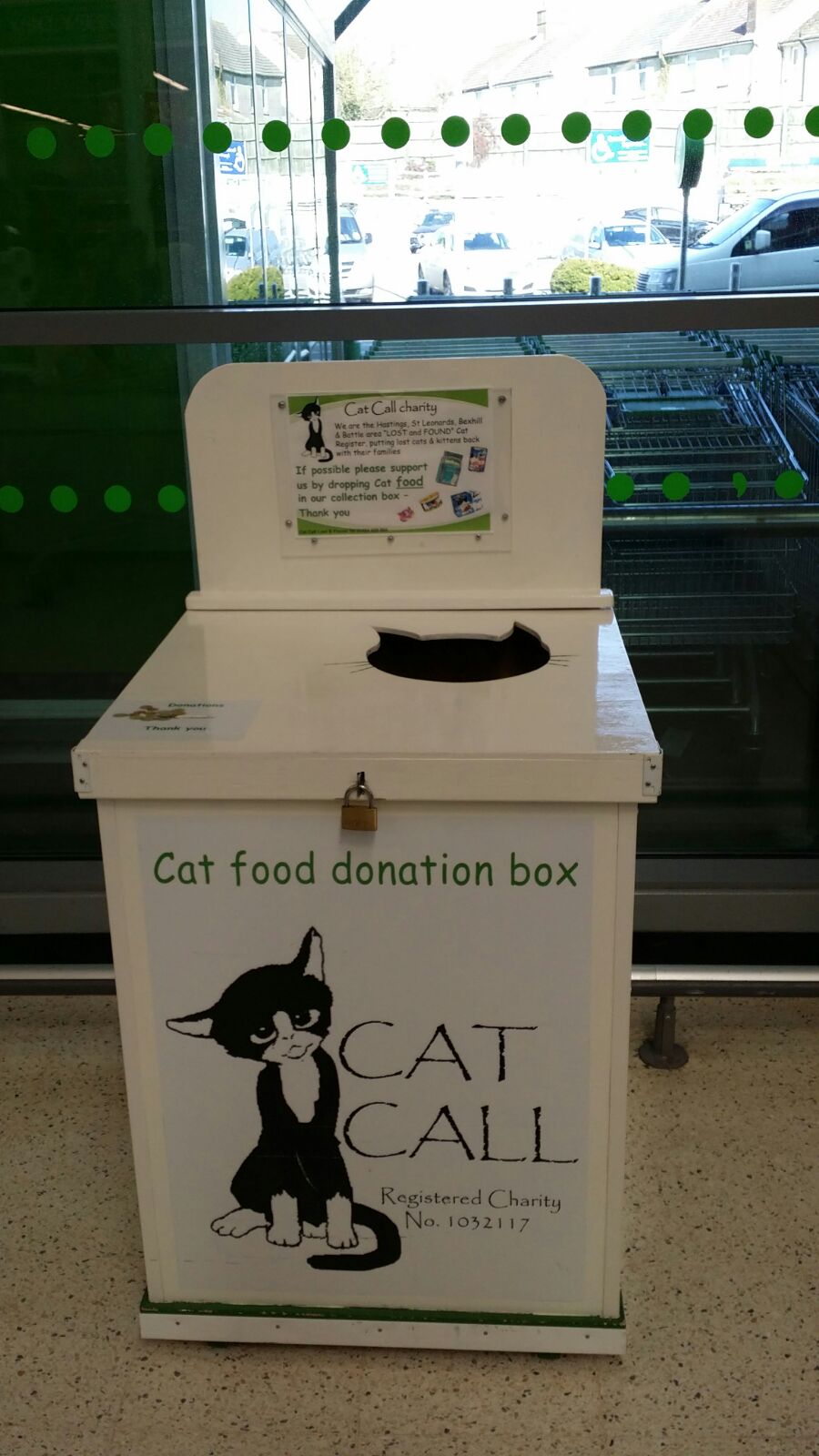 Cat charity box in Asda