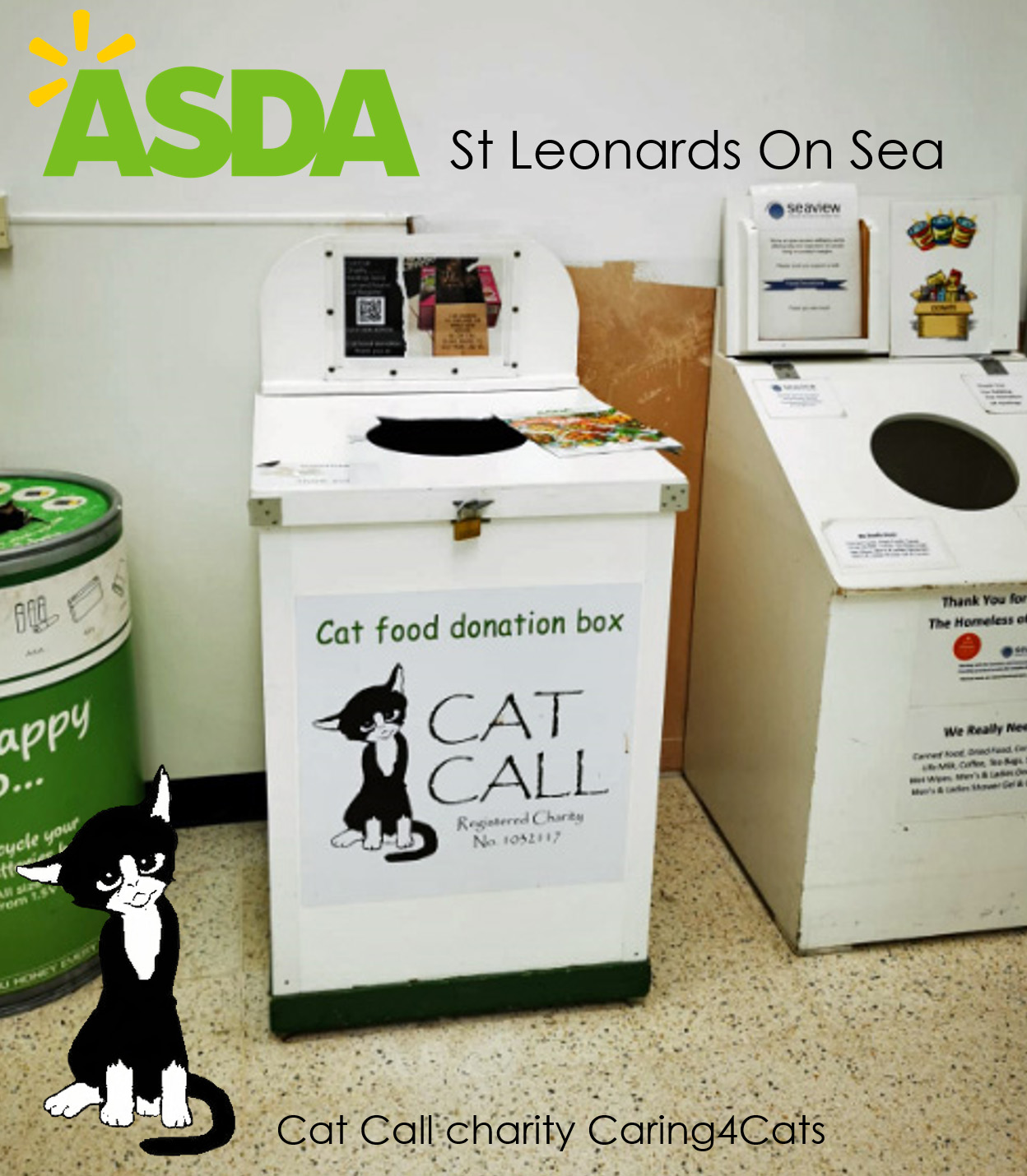 Update – Our Cat Call food donation box in Asda