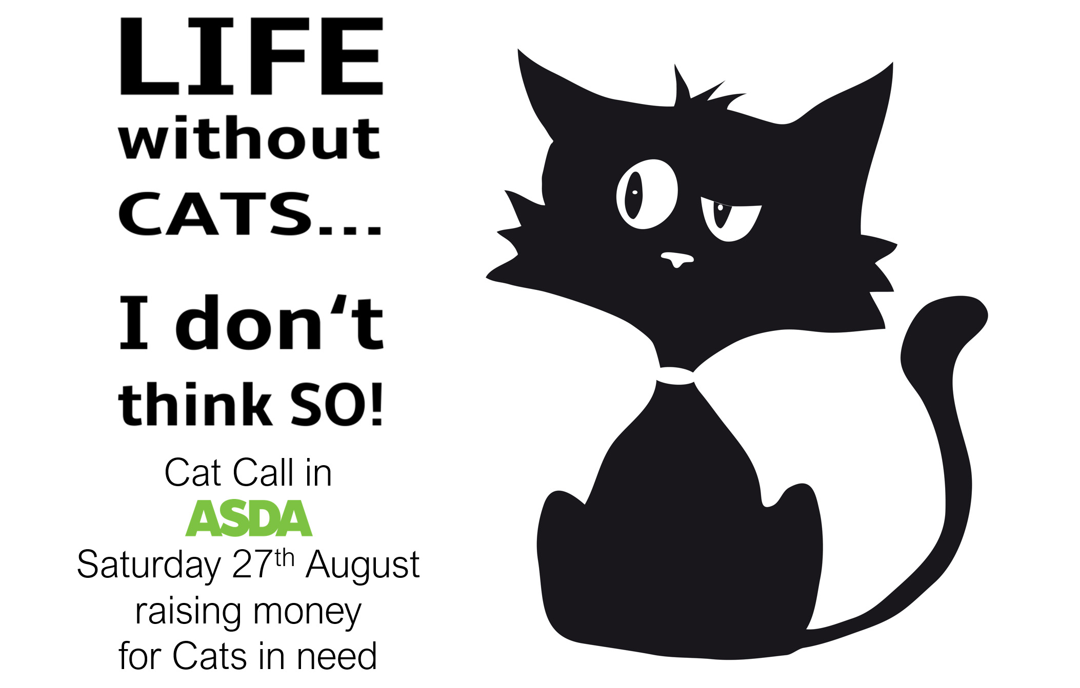 Cat Call charity in Asda Saturday 27th August