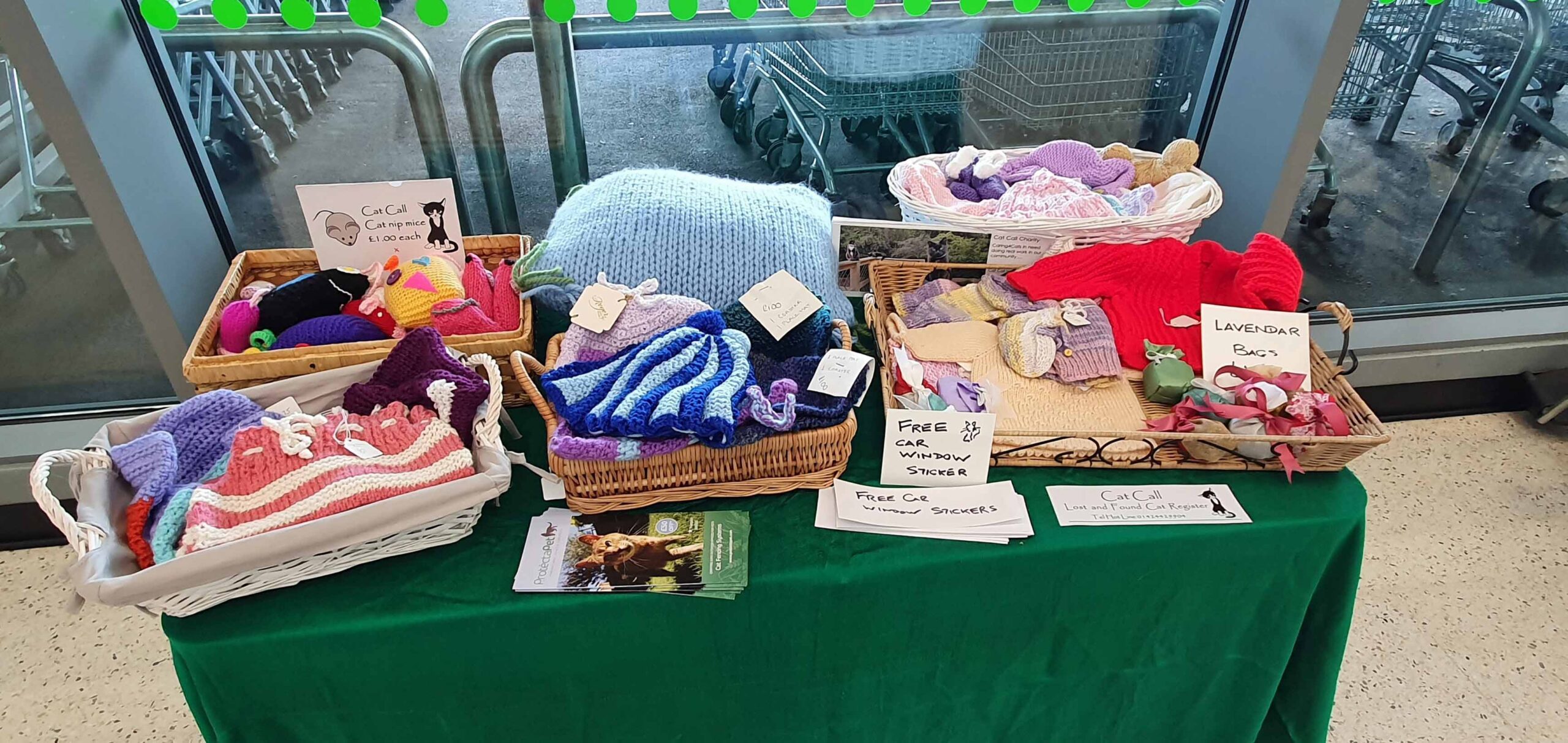 Hand made items sold by cat Call Charity