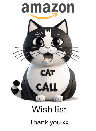 Cat Call Charity wish list on Amazon