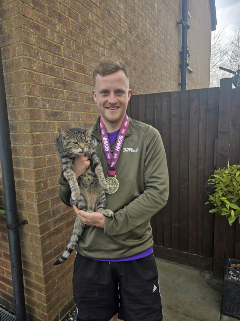 Nick Batehup completes the Hastings marathon